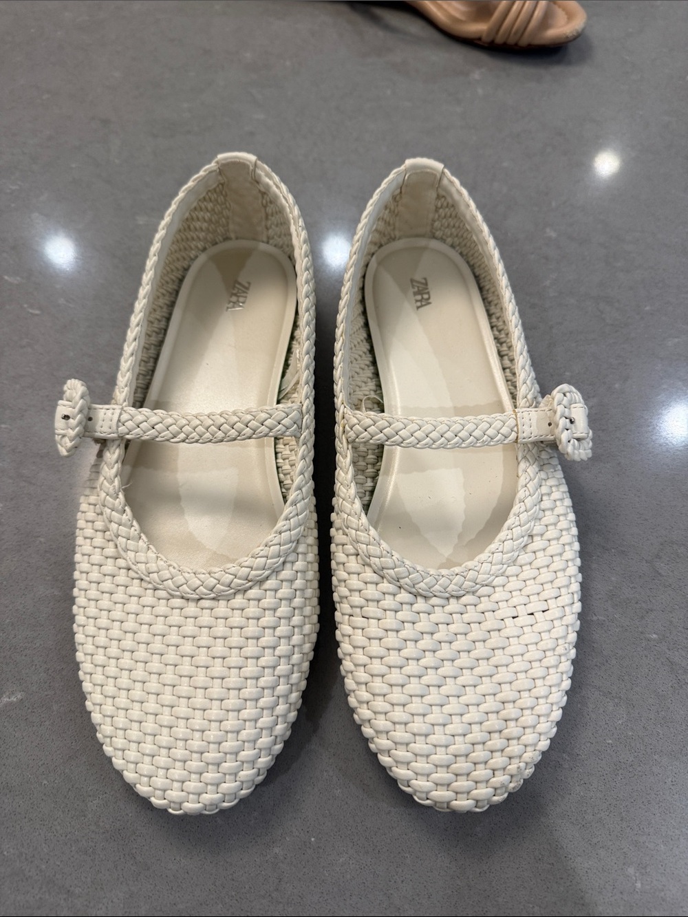Zara white ballet flat